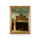 Neopolitan School (mid-18th century), Two architectural views of a villa in a landscape