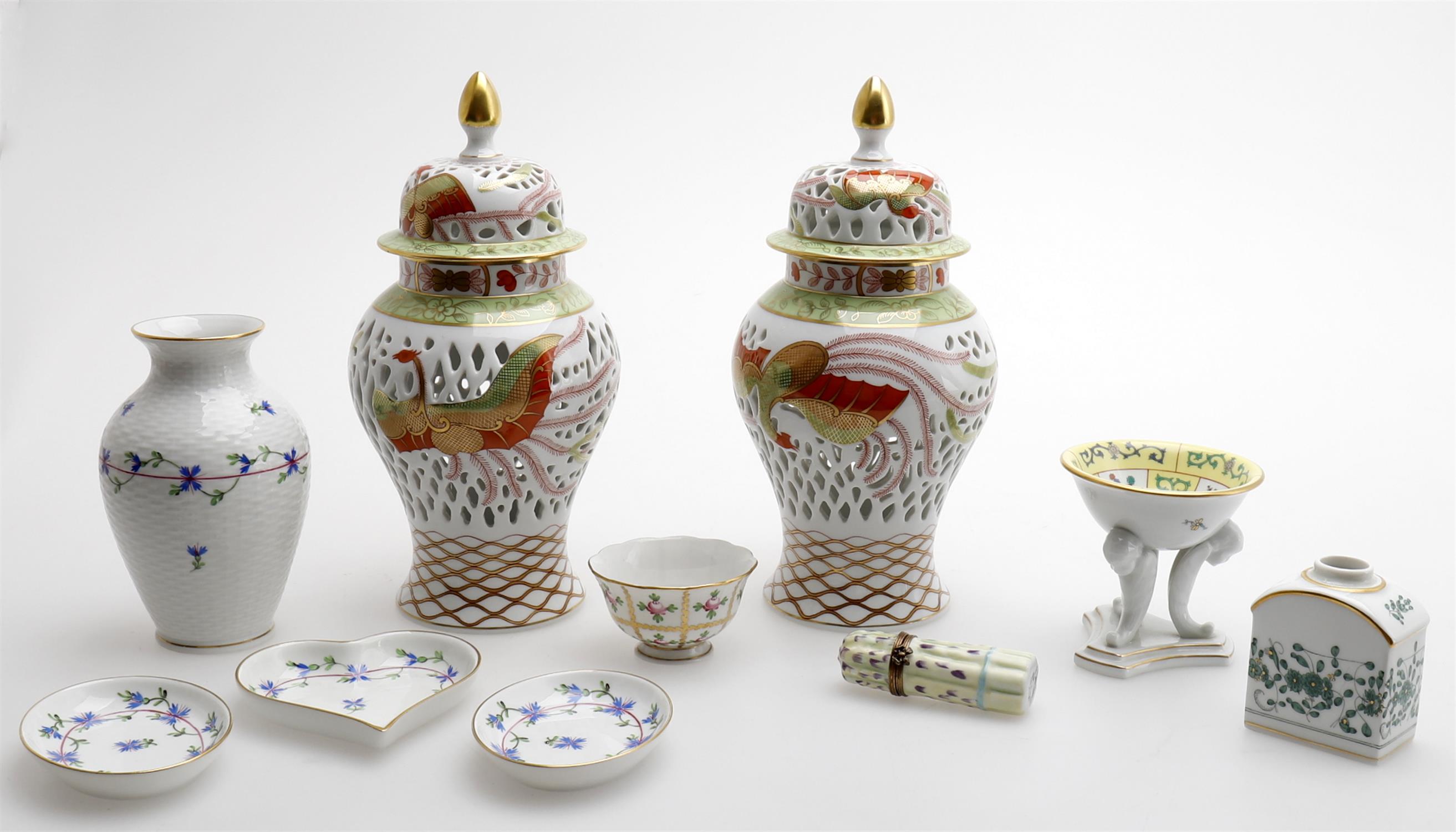 20th century Continental porcelain- including Herend vases