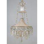 A cut and moulded glass chandelier