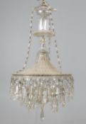 A cut and moulded glass chandelier
