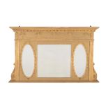 A giltwood and composition overmantel mirror