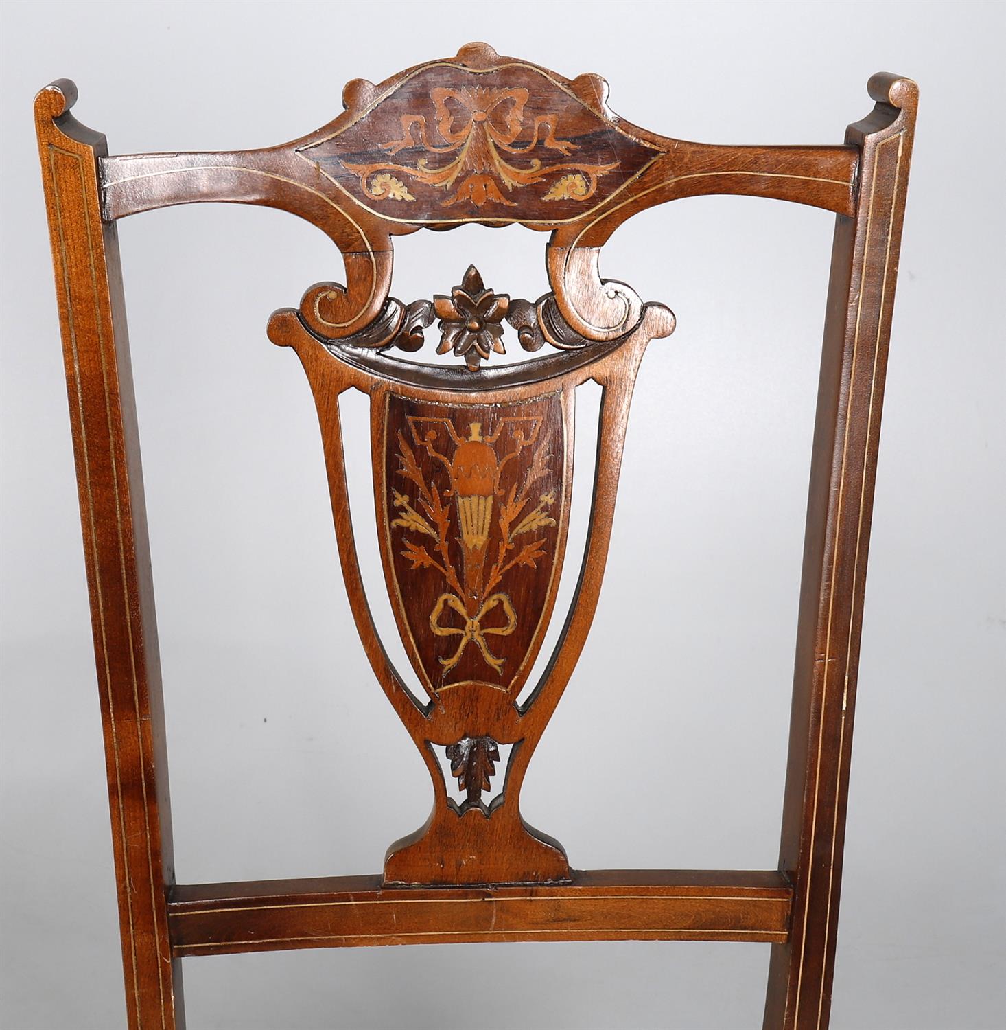 A set of six marquetry inlaid side chairs - Image 4 of 5