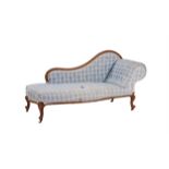 A Victorian mahogany framed chaise longue