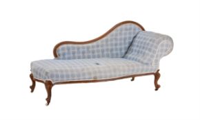 A Victorian mahogany framed chaise longue