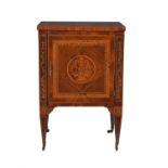 A North Italian figured walnut and marquetry commode