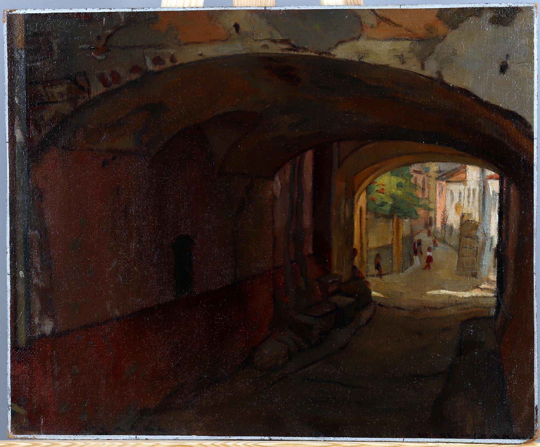 λ Giorgio Matteo Aicardi (Italian 1891-1984), Village scene Liguria