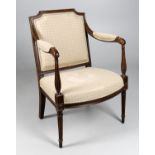 A 19th century French upholstered fauteuil