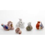 Porcelain animalier figures to include Herend twin duck group