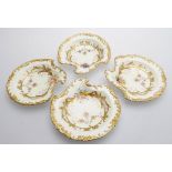 Four Royal Crown Derby shell-shaped serving dishes