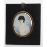 Y Assorted portrait miniatures including an early 19th century miniature of a young woman