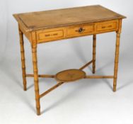 A Victorian yellow and black painted side table