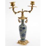 An ormolu mounted Chinese floral green celadon glaze vase