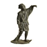 A Japanese bronze figure of a farmer