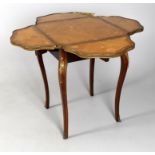 A French rosewood and marquetry foldover centre table