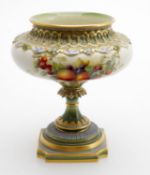 A Royal Worcester pedestal vase