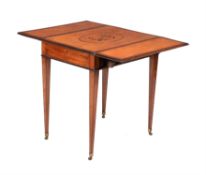 A George III satinwood and marquetry inlaid Pembroke table