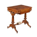 A Victorian walnut and inlaid work table