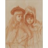 J Gt D (French school late 19th century), Portrait of two children
