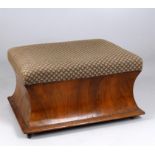 A Victorian walnut ottoman