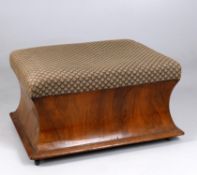 A Victorian walnut ottoman