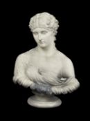 A Victorian Copeland Parianware bust of Clytie