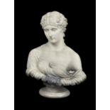 A Victorian Copeland Parianware bust of Clytie