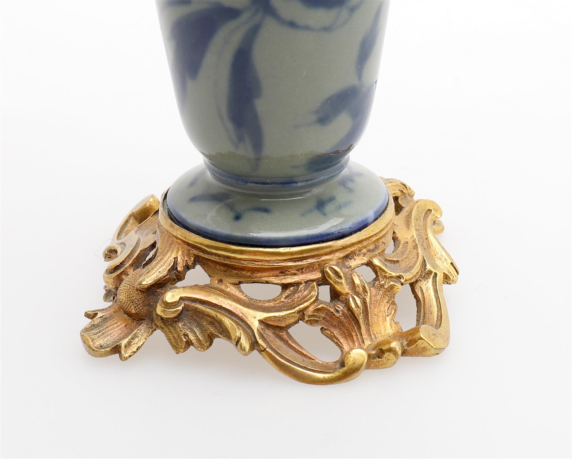 An ormolu mounted Chinese floral green celadon glaze vase - Image 5 of 6