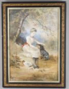 "FT" (19th century English), Girl and her dog