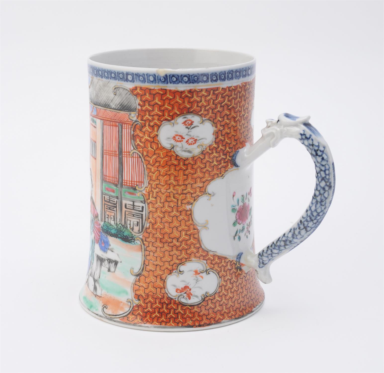 A Chinese large export Mandarin palette mug - Image 6 of 7