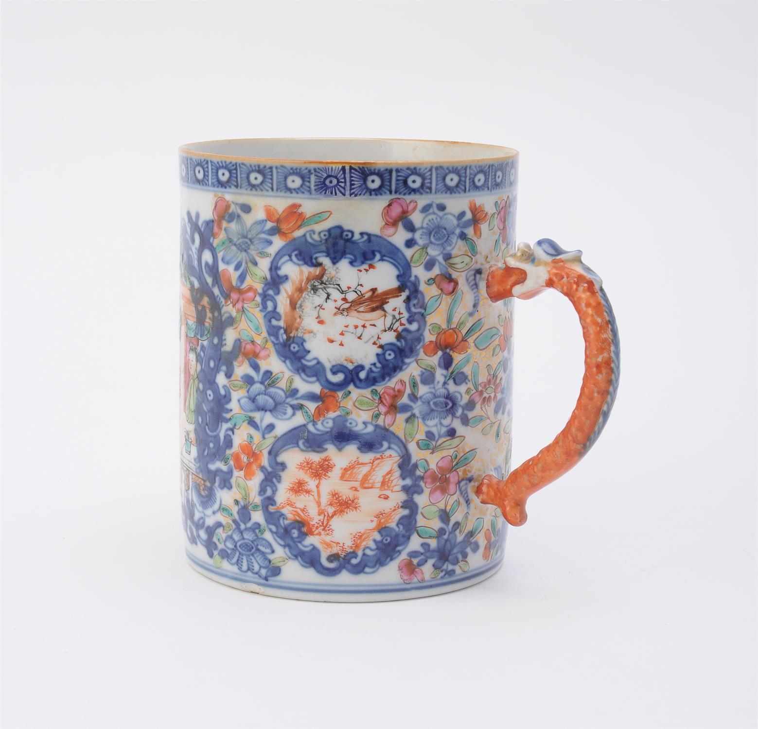 A Chinese large export Mandarin palette mug - Image 3 of 7