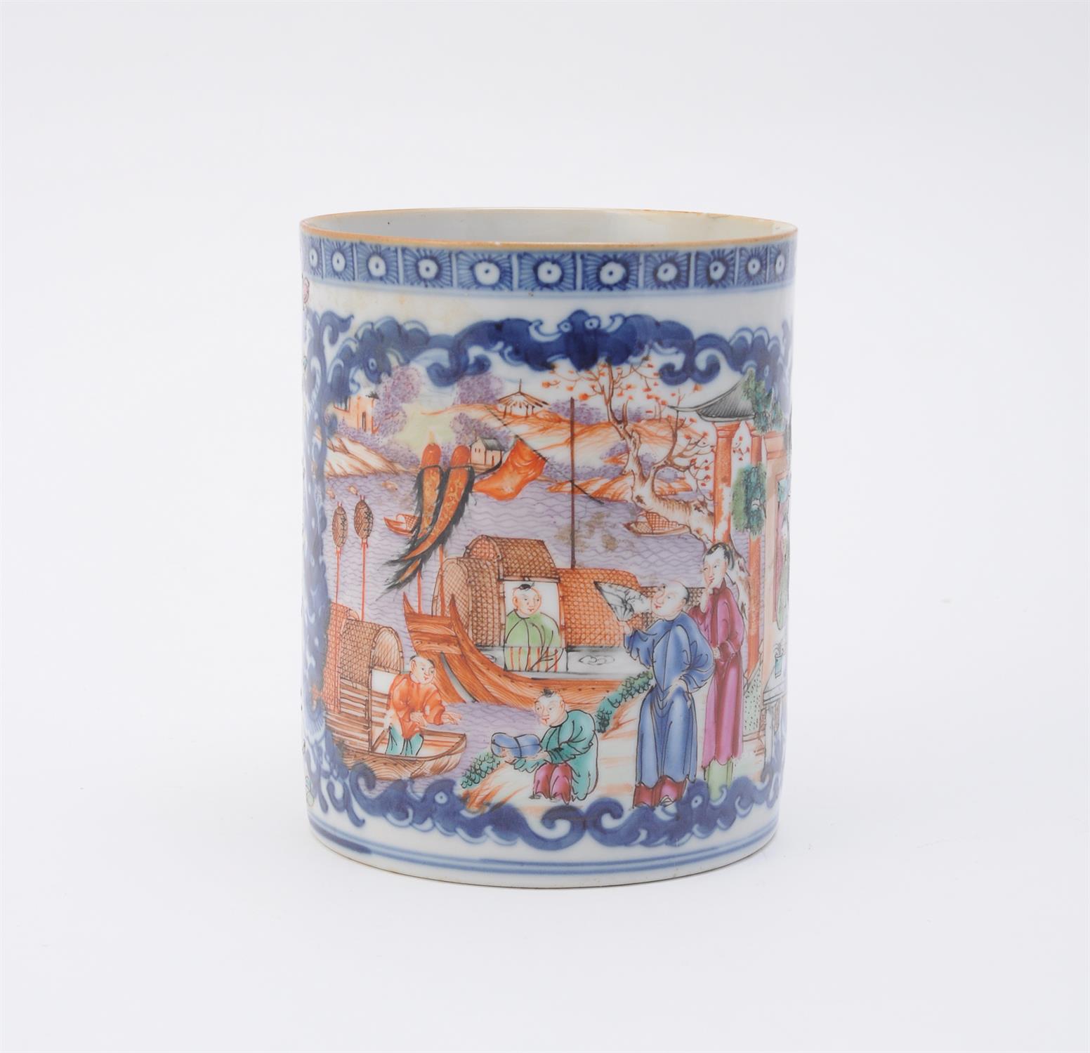 A Chinese large export Mandarin palette mug - Image 2 of 7