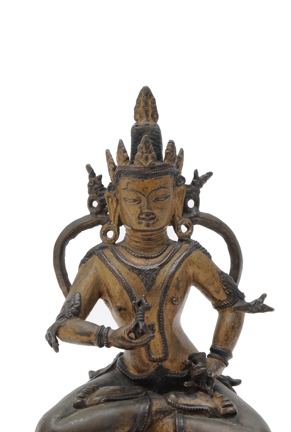 A gilt copper alloy or bronze figure of Vajrasattva - Image 2 of 5