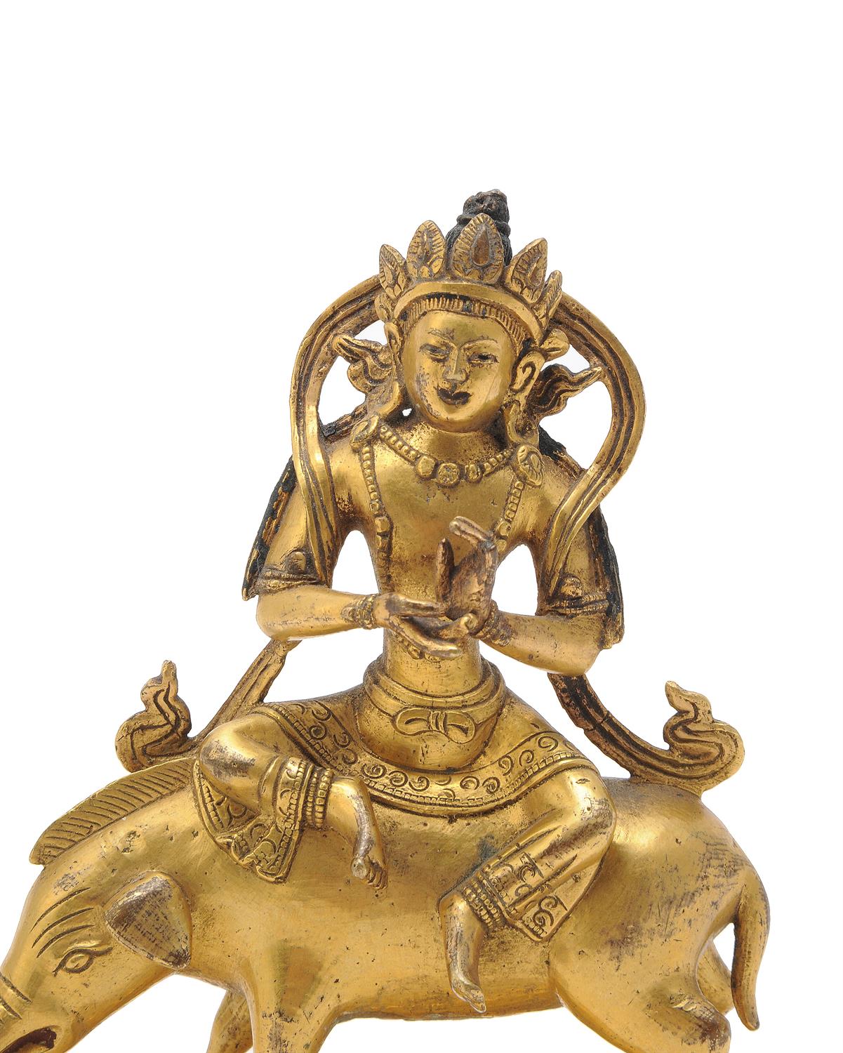 A Sino-Tibetan gilt-bronze figure of Marici - Image 2 of 4