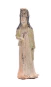 A Chinese painted pottery figure of a lady