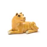 A Chinese export yellow-glazed model of a dog