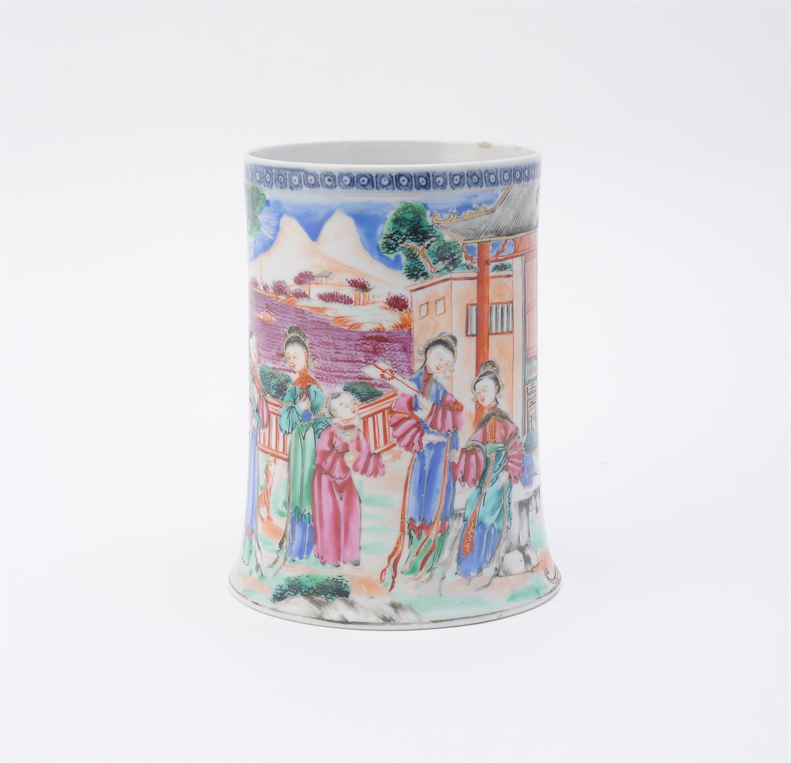 A Chinese large export Mandarin palette mug - Image 5 of 7