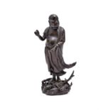A Chinese bronze figure of Damo