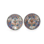 A pair of 'Augustus the Strong' verte imari plates