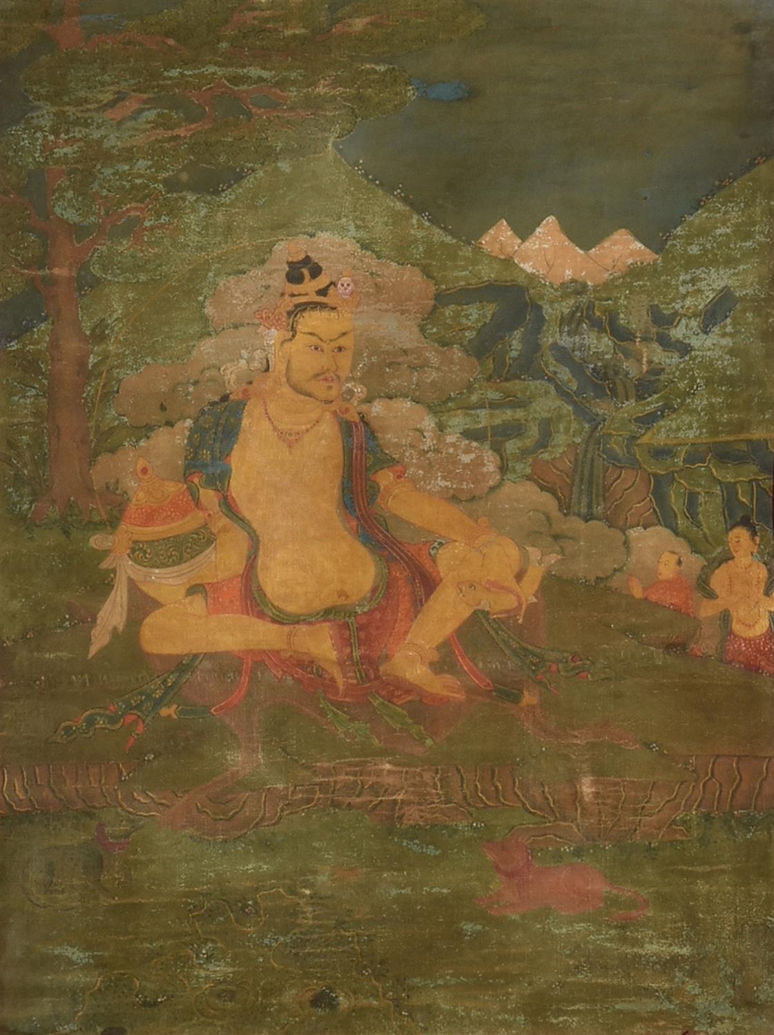 A Thang-ka depicting a Mahasiddha - Image 2 of 2