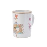 A Chinese famille rose Armorial mug