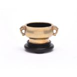 A Chinese miniature bronze censer