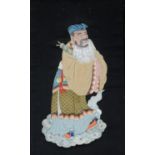 A Chinese painted 'Immortal' duiling silk panel