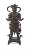 A Chinese bronze figure of a Heavenly Guardian