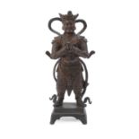 A Chinese bronze figure of a Heavenly Guardian