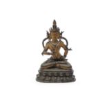 A gilt copper alloy or bronze figure of Vajrasattva