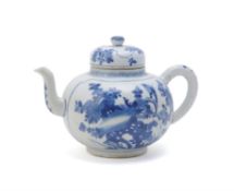 A Chinese blue and white large teapot and cover