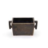 A good Chinese bronze rectangular censer