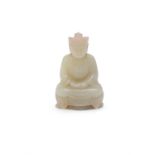 A celadon jade seated figure of Buddha