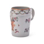 A Chinese export famille rose mug
