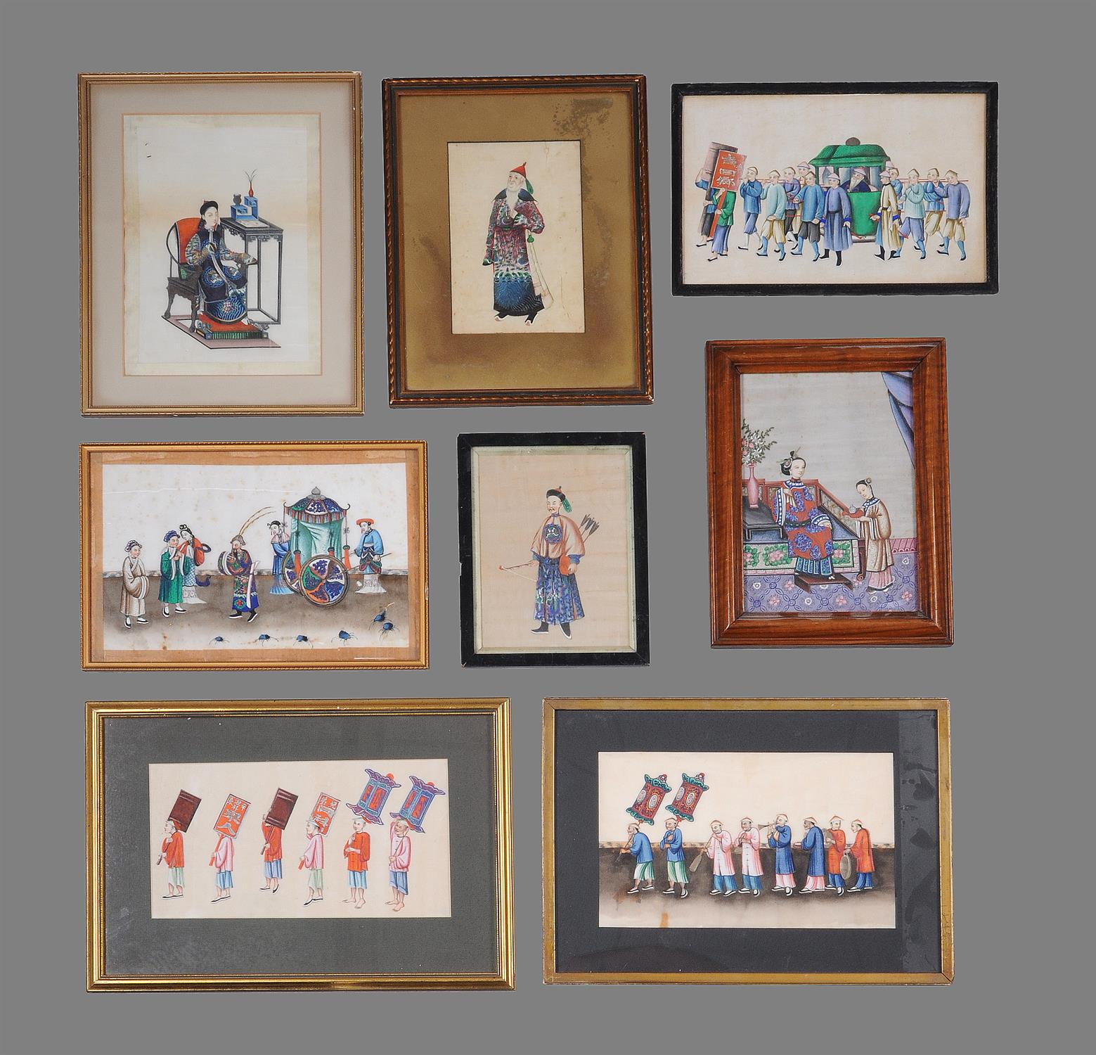 A group of nineteen Chinese export pith paper paintings - Image 2 of 2